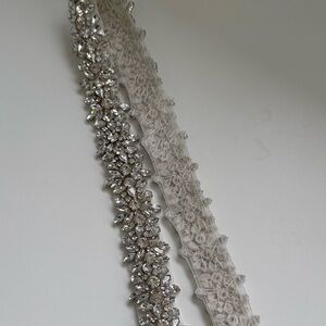 Elegant Beaded Sash or Belt with Chiffon ties